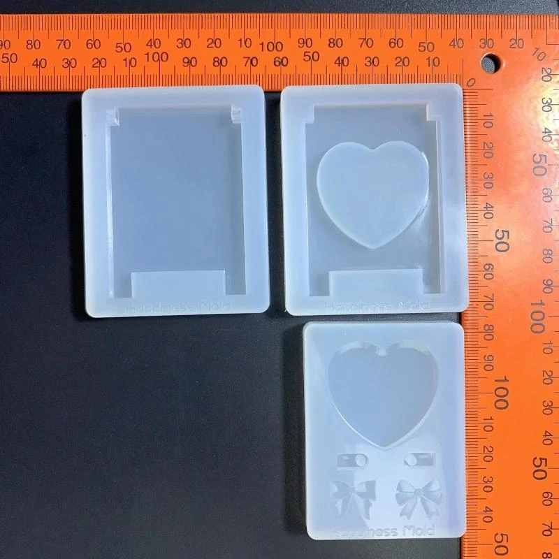 

91AC Standing Plate Picture Frame Mold Silicone Keychain Mold Heart Pendant Mold