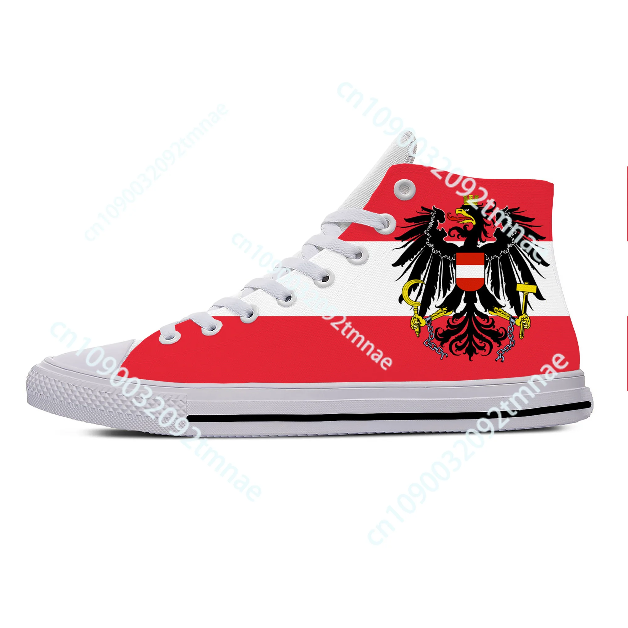 

Hot Austria Austrian Republic Flag Patriotic Fashion Casual Shoes Lightweight Men Women Sneakers Breathable High Top Custom