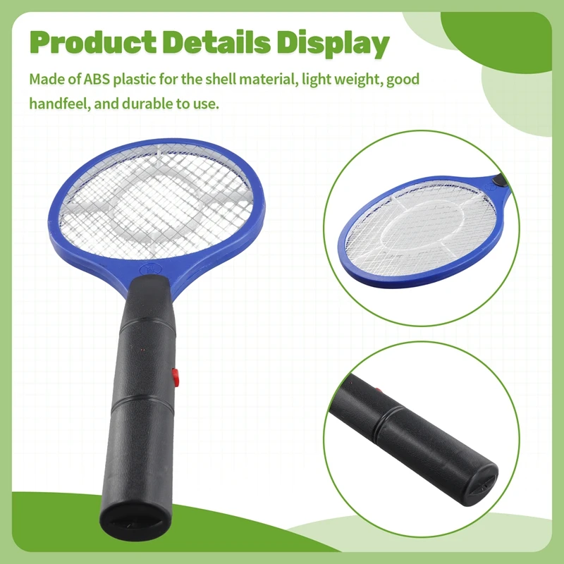 A99G-Batteries Operated Hand Racket Electric Mosquito Swatter Insect Home Garden Pest Bug Fly Mosquito Swatter Killer