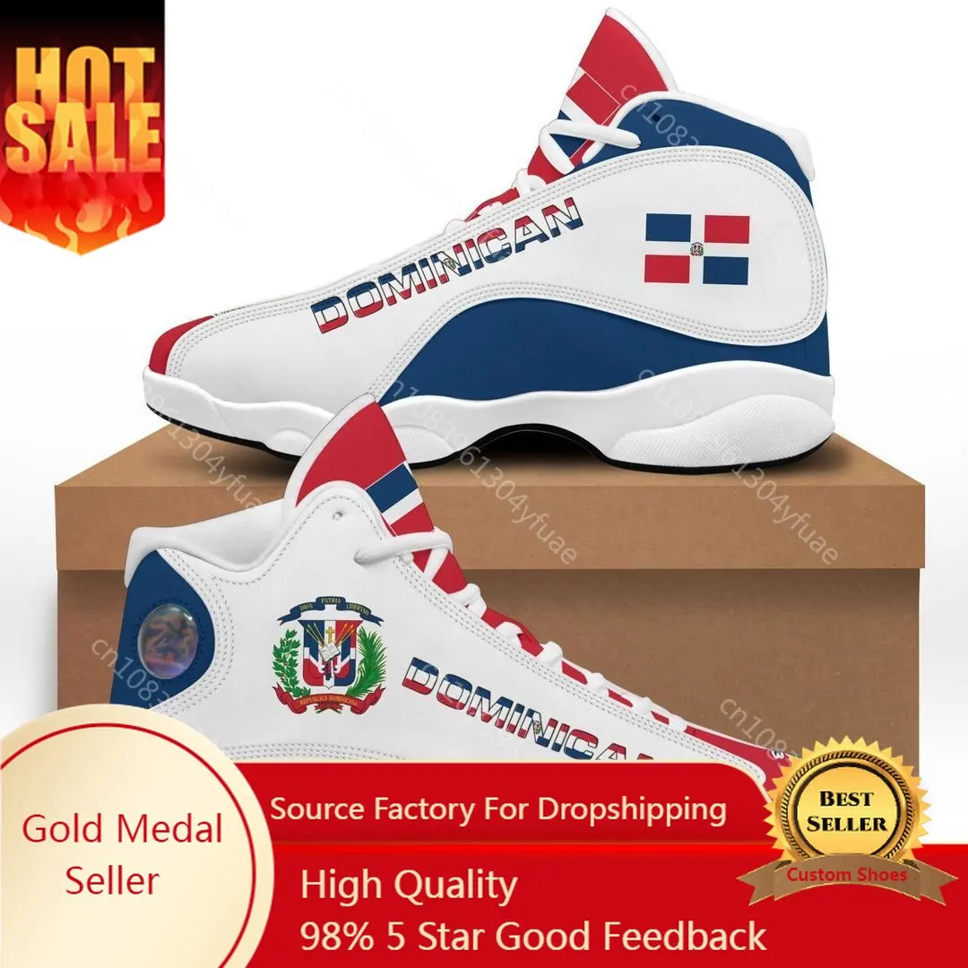 

Stampa Su Richiesta Sneaker Personalizzata Dominica Flag Pattern Stampa Sneaker Da Basket Da Uomo Plus Size 45 46 47 48 Scarpe S