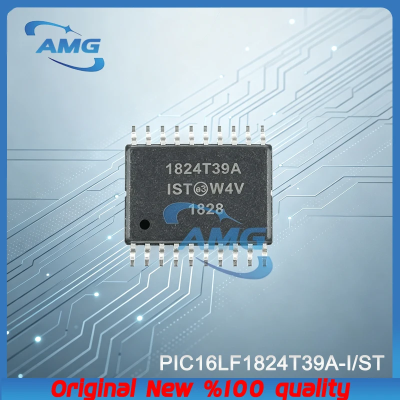pic16lf1824t39a-i-st、tsop-20パッケージのマイクロコントローラーチップ、5個入り。