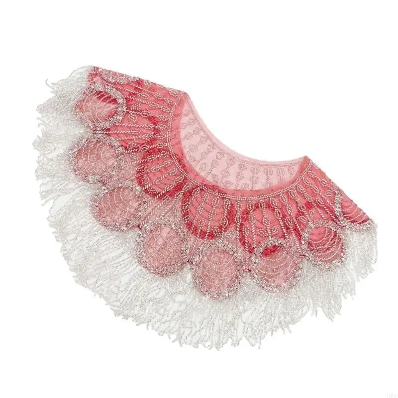 Sparkling Embroidered Sequins Beaded Shawl Wrap with Tassels Evening Party Capes 