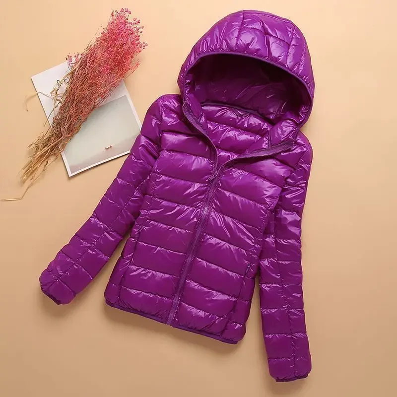 Veste femme nouveau léger Downcotton rembourré recadrée à capuche col montant Parkas liquidation vente