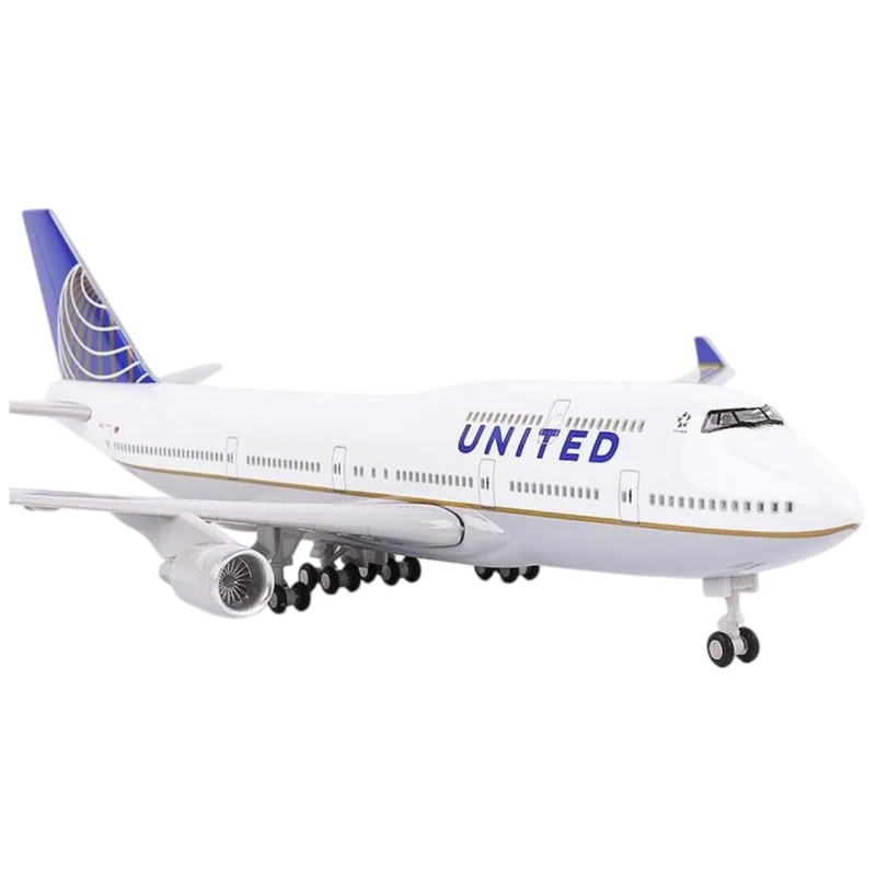 Boeing 747 United Airlines 1/200 Scale Resin 31cm, Plane Model, Gift, Aviation Toy, Miniature Items, for Children, Airport