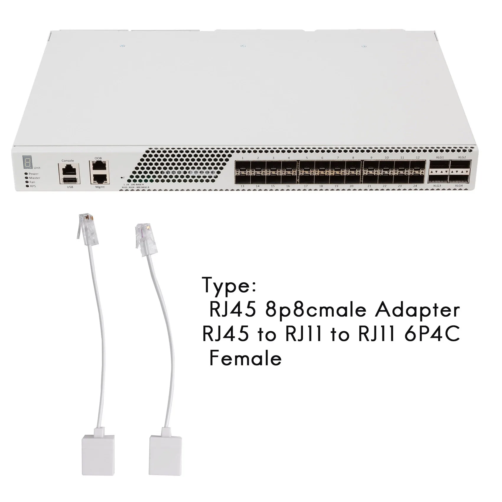 2 Socket 8p4c/Rj45 Mannelijke Rj11 6p4c Naar Vrouwelijke M / F Adapter Telefoon Ethernet