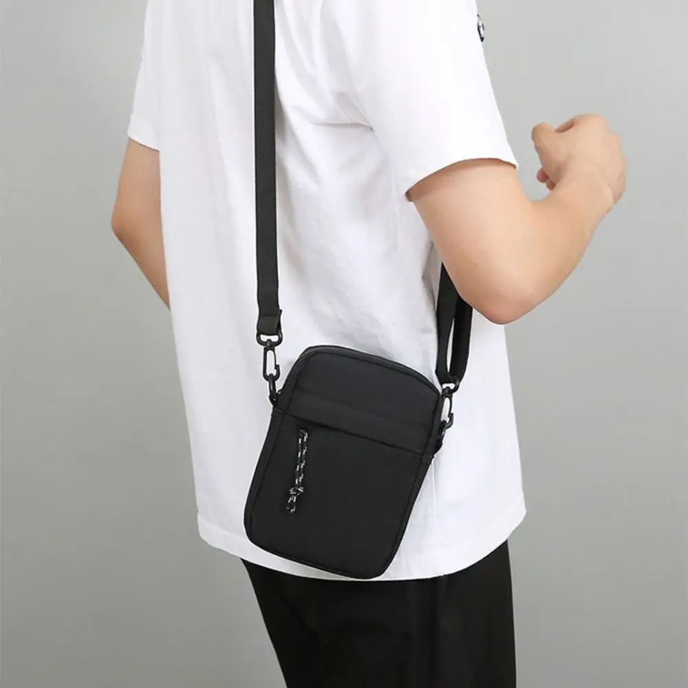 Messenger Sling Bags For Men Casual Canvas Small Zipper Crossbody Pouch Simple Small Crossbody Shoulder Bag Men Bag