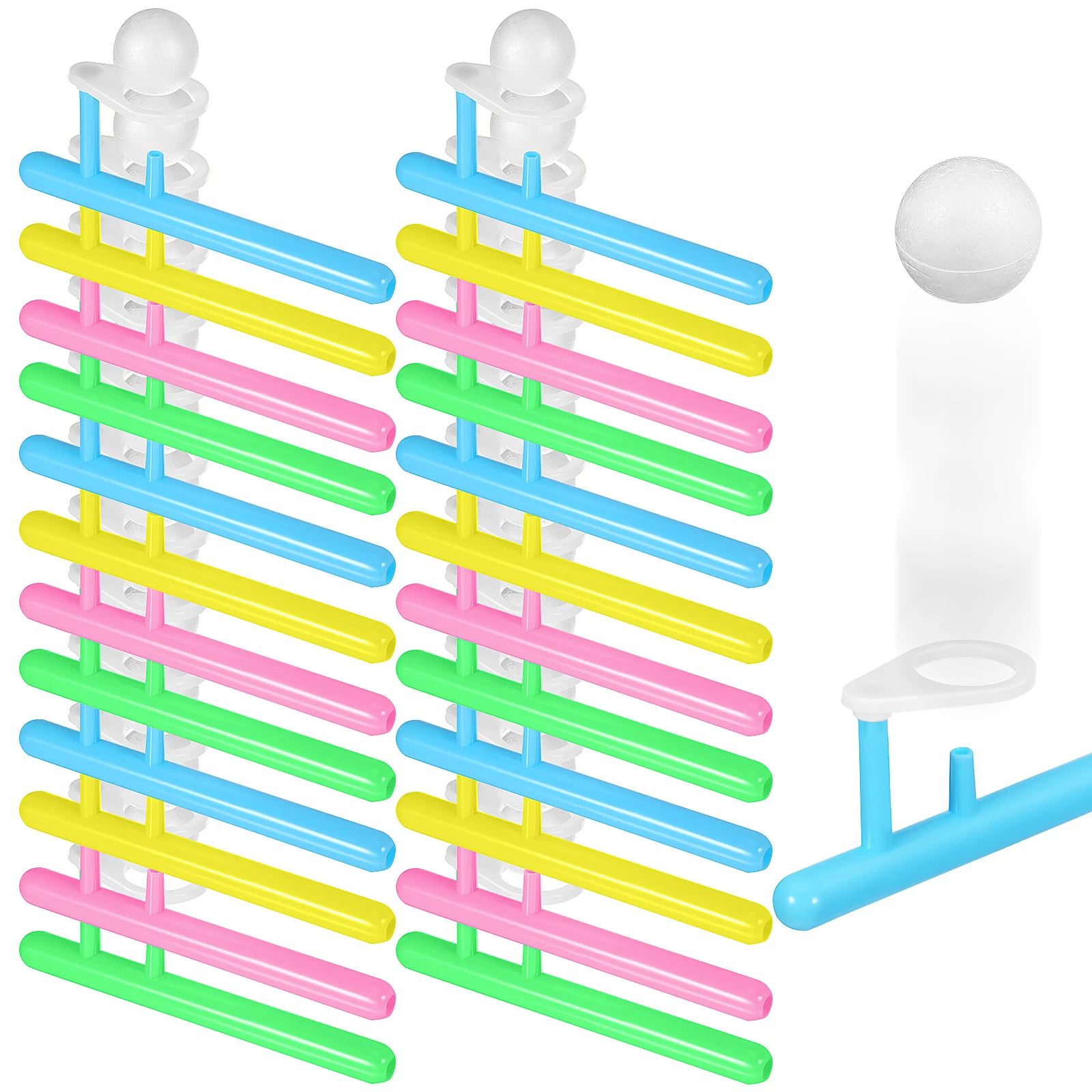 

24 шт., плавающий выдувной мяч, игра разных цветов, баланс, семейная вечеринка, в помещении, на открытом воздухе, интерактивные забавные маленькие пластиковые шарики