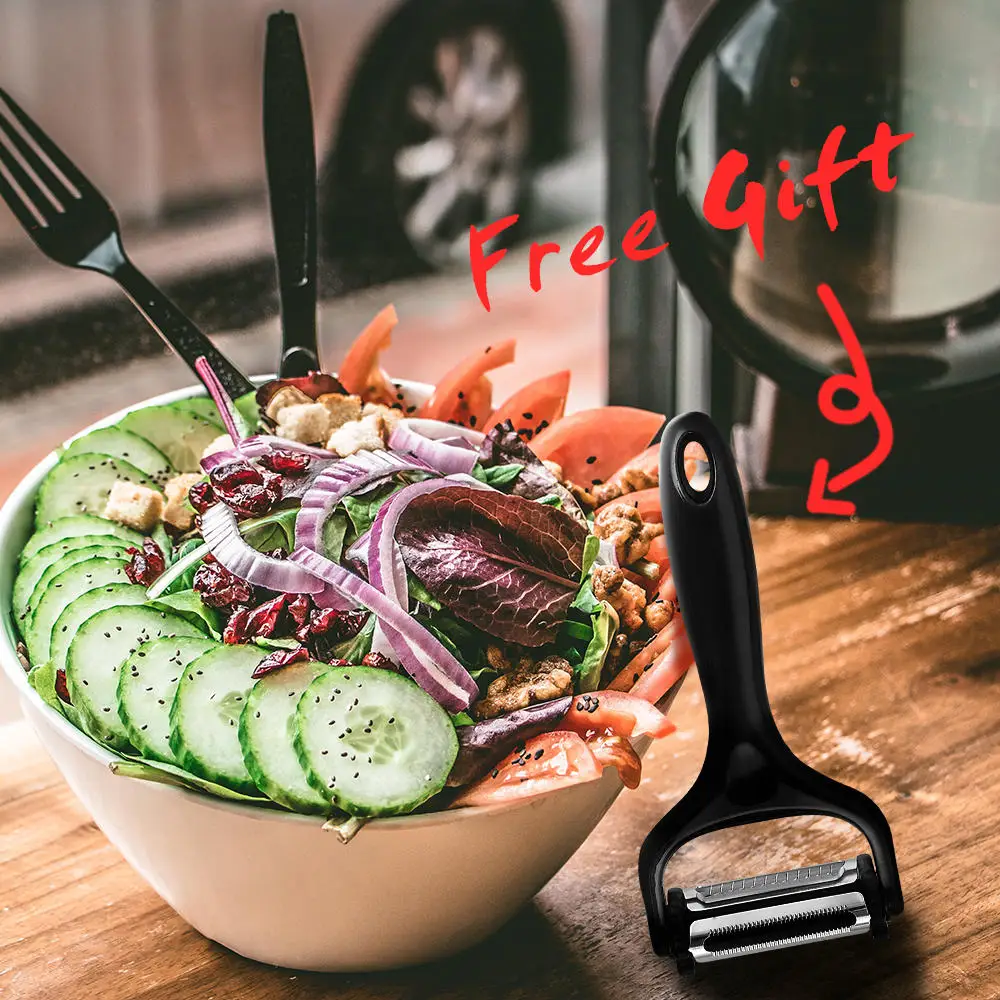 Pemotong Sayur Multifungsi Pisau Baja Mandoline Pengiris Kentang Pengupas Wortel Parutan Keju Alat Pengiris Sayuran