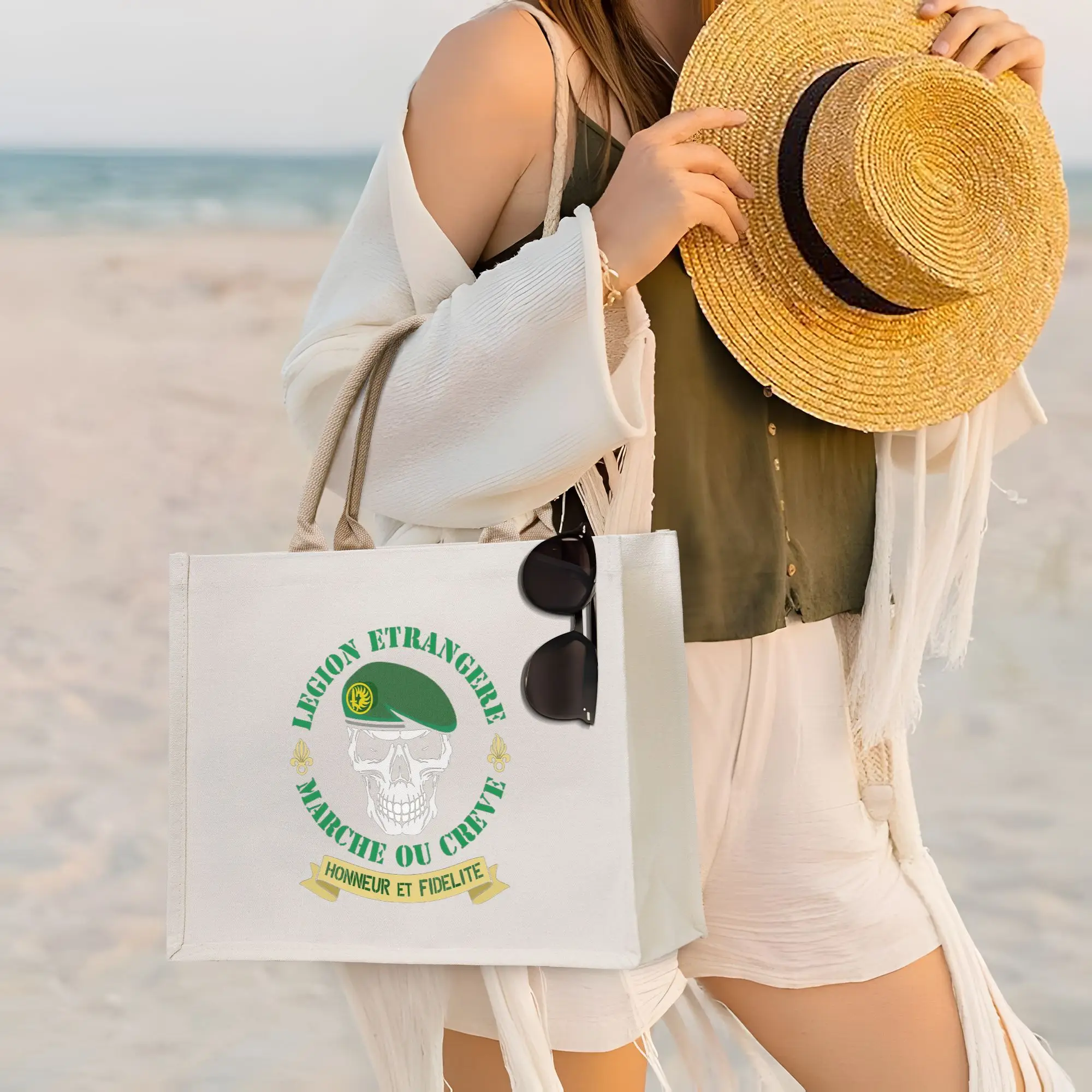 

Сумка-шоппер Legion Etrangere Foreign из холщовой ткани, складная, для женщин, на плечо, дорожная сумка-тоут