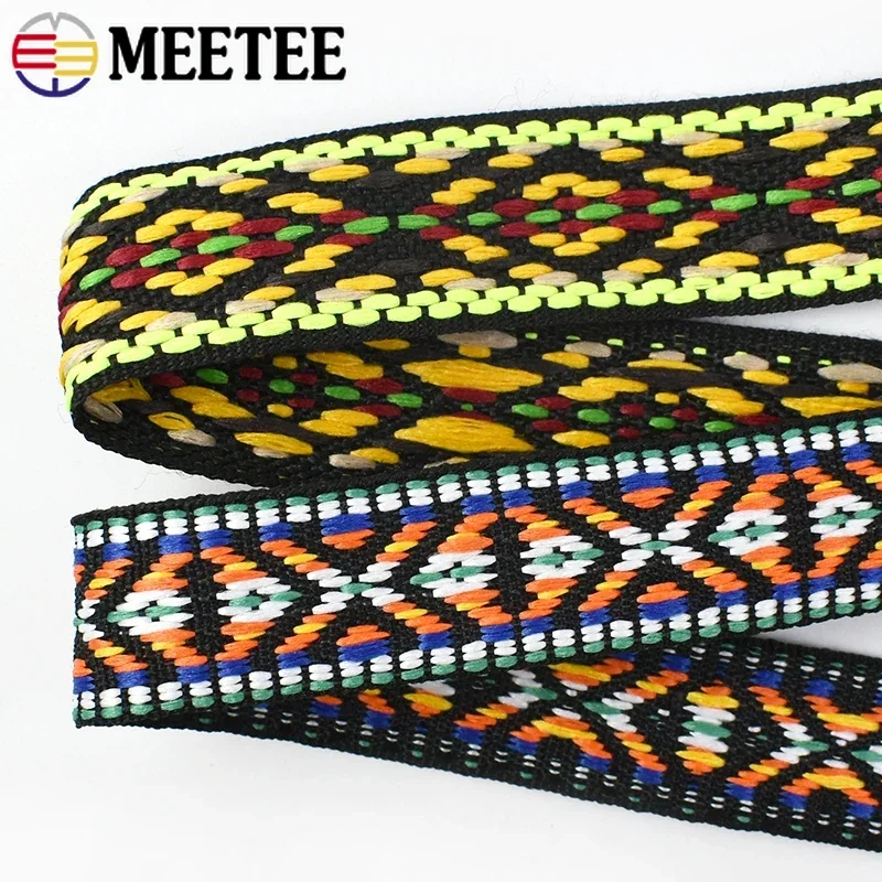 

5/10/20Meters 20mm Ethnic Jacquard Webbing Straps Garment Belt Band Decorative Ribbon for Sewing Shoulder Bag Strap Accessories