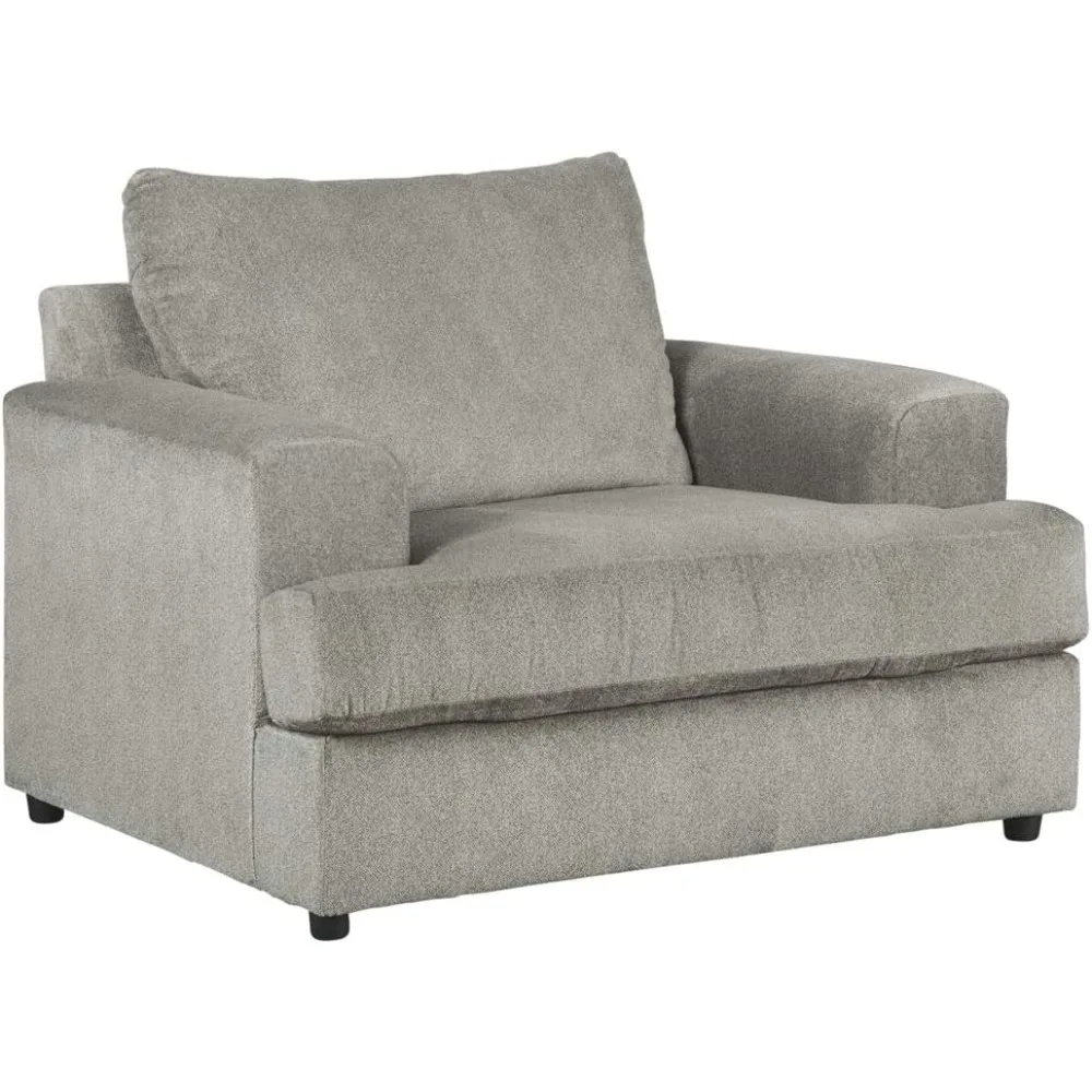 Soletren Contemporary Chenille Chair and a Half, Gray