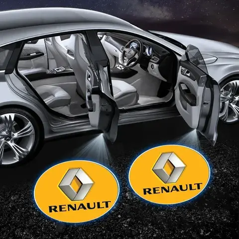 자동차 문 환영 빛 자동차 로고 프로젝터 Renault Megane 2 3 4 Twingo Clio Talisman Captur Trafic Kwid Scenic 용 LED 자동차 배지