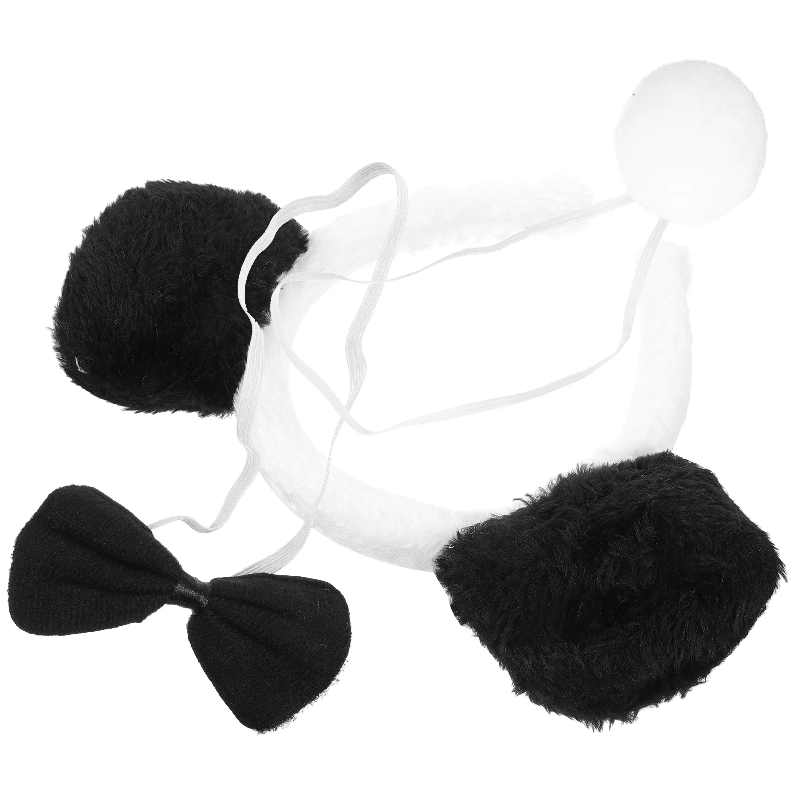 

Panda Cosplay Bow Tie Tails Costume Decorate Animal Plush Flannel Props Child Headband Decorative Kids