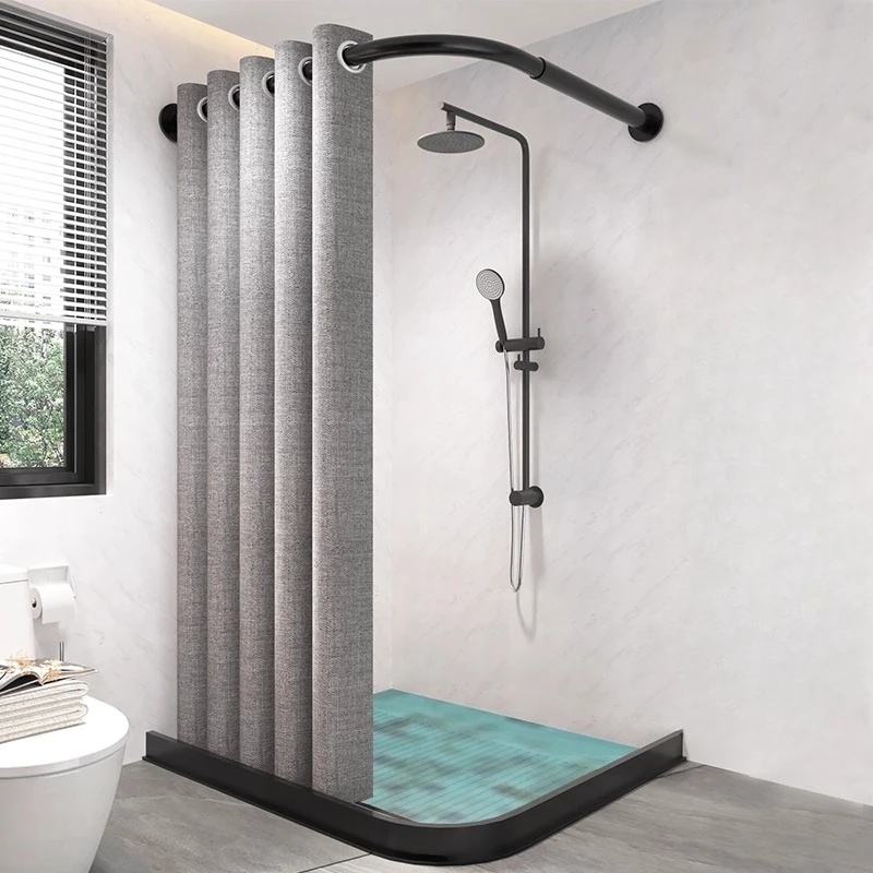 

Shower curtain, waterproof cloth set, magnetic partition, shower, bath, dry and wet separation, bathroom, non-punching curved