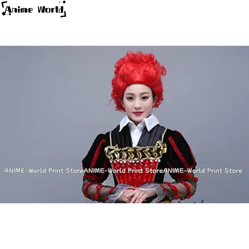 Halloween Queen cosplay dress suit with red heart hole suit red hair and long skirt cosplay costume adult beauty party wear