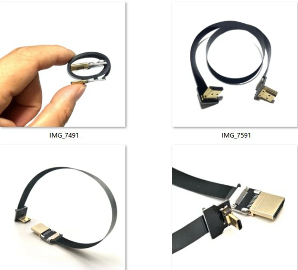 كوع للتصوير الجوي FPC مسطح HDMI إلى HDMI ، كابل فيديو عالي الدقة ، كاميرا هاتف لوحي ناعمة