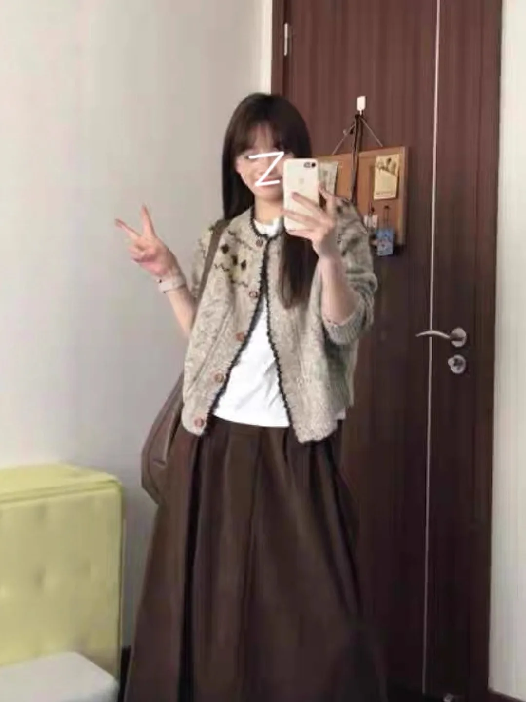 

Korean Sle Loose Knitted Cardigan Women's Spring Autumn Soft Sweater Outerwear Design Sensation Small Color Colion Top