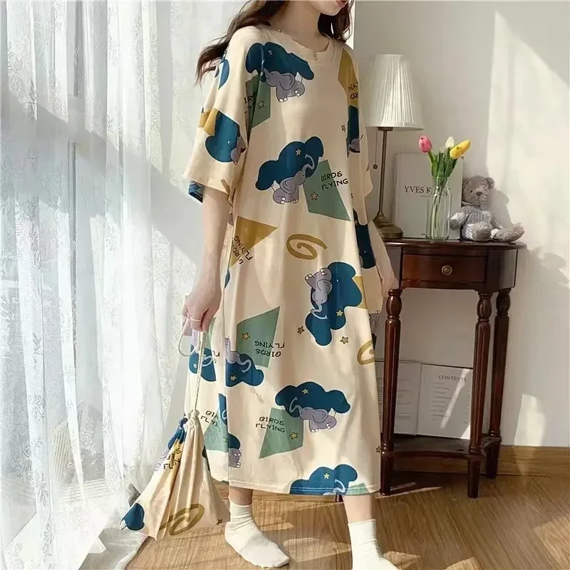 New Big 150kg Plus Size Aggiungi abiti corti casual a maniche corteLoose Women Summer T Shirt Dress Fat Lady Abbigliamento femminile Oversize