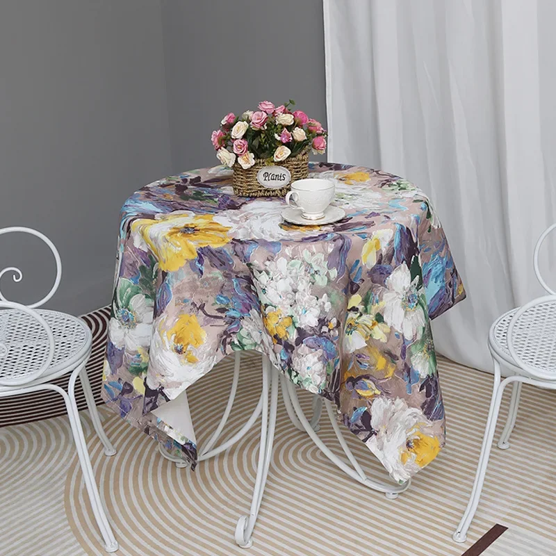 

Waterproof and Oilproof Abstract Painting Tablecloth