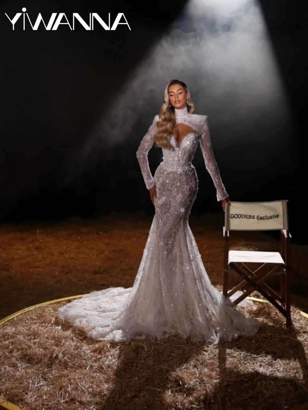 

Detachable Sleeve Beaded Lace Wedding Dress Charming Floor-length Mermaid Bridal Gown Customized Illusion Dresses For Bride