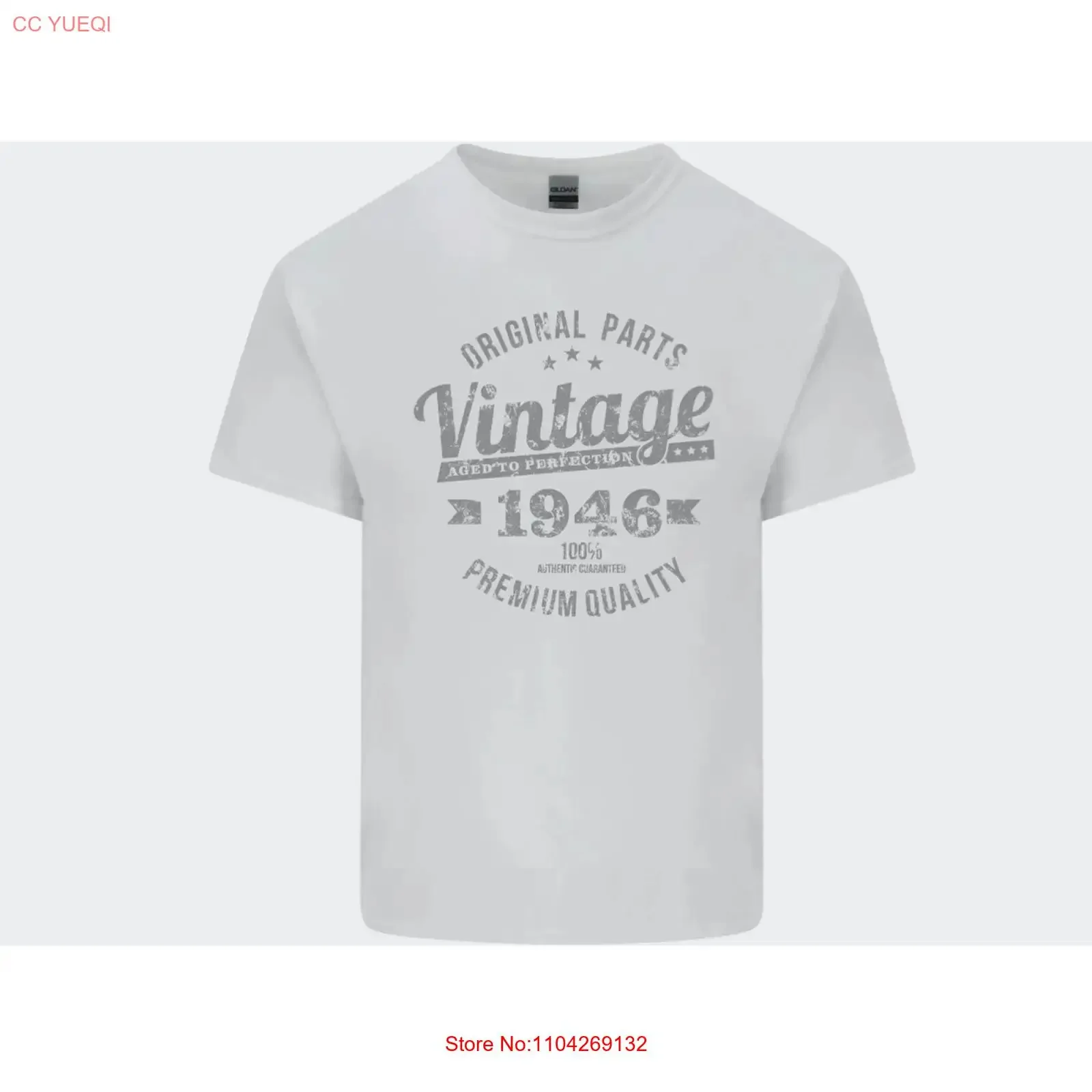 Vintage Year 80th Birthday 1946 Mens Light Cotton T Shirt White vintage Washed Breathable homme Casual Versatile streetwear
