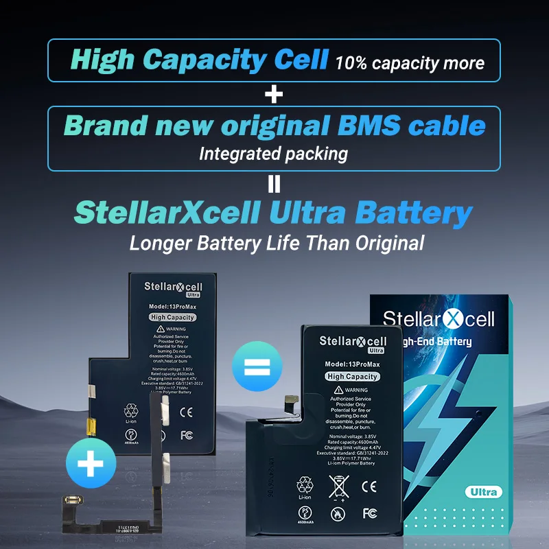 StellarXcell Ultra Battery For iPhone battery 7 8 Plus 11 12 Mini 13 Pro MAX X XS XR 14 ProMax 12Pro Replacement Lithium battery