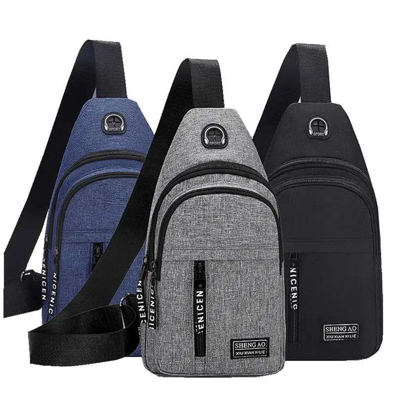 Men's Multifunction Shoulder Bag Messenger Oxford Cloth Chest Bags Anti-theft Crossbody USB Charging Waterproof Waist Pack