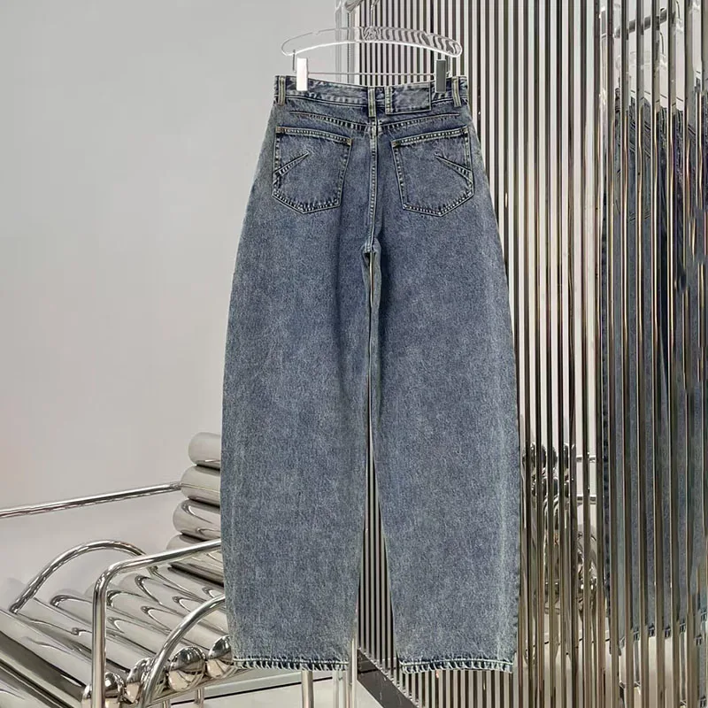 Women's jeans New high waisted slim fit straight leg pants for spring 2026 Retro pure cotton women's pants curved knife jeans