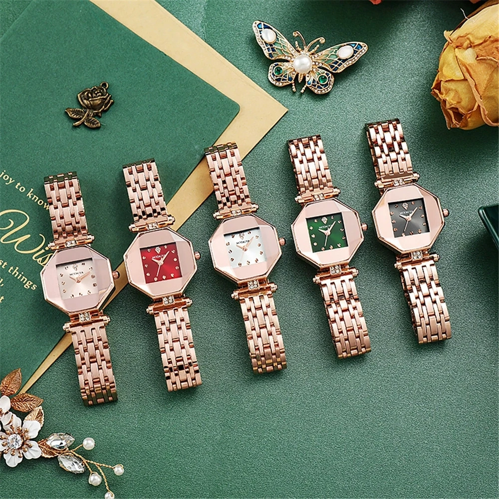 New Fashion Luxury Woman Bracelet Watch Ladies High Quality Wristwatches Women Square Stainless Steel Quartz Watches Reloj Mujer