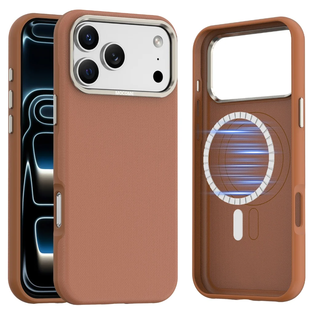 

Magnetic Wireless Charging Case For iPhone 12 13 14 15 16 17 Pro Max Air Plus Luxury Leather Metal Camera Protection Back Cover