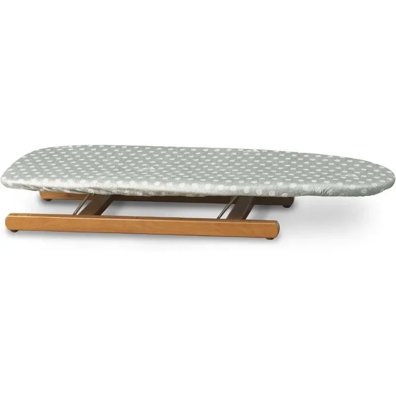 Portable Cherry-Finished Wooden Lockable Ironing Board By Arredamenti Italia