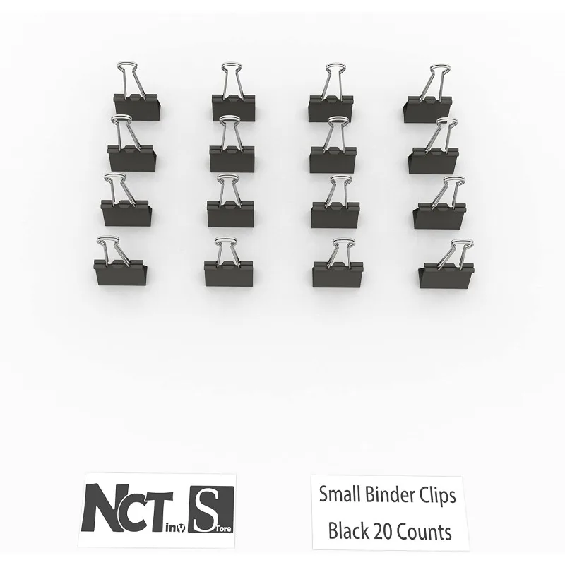 ميزات فريدة من نوعها مشابك ربط معدنية صغيرة 0.75 بوصة / 19 ملم (أسود، 20- قطعة) #6