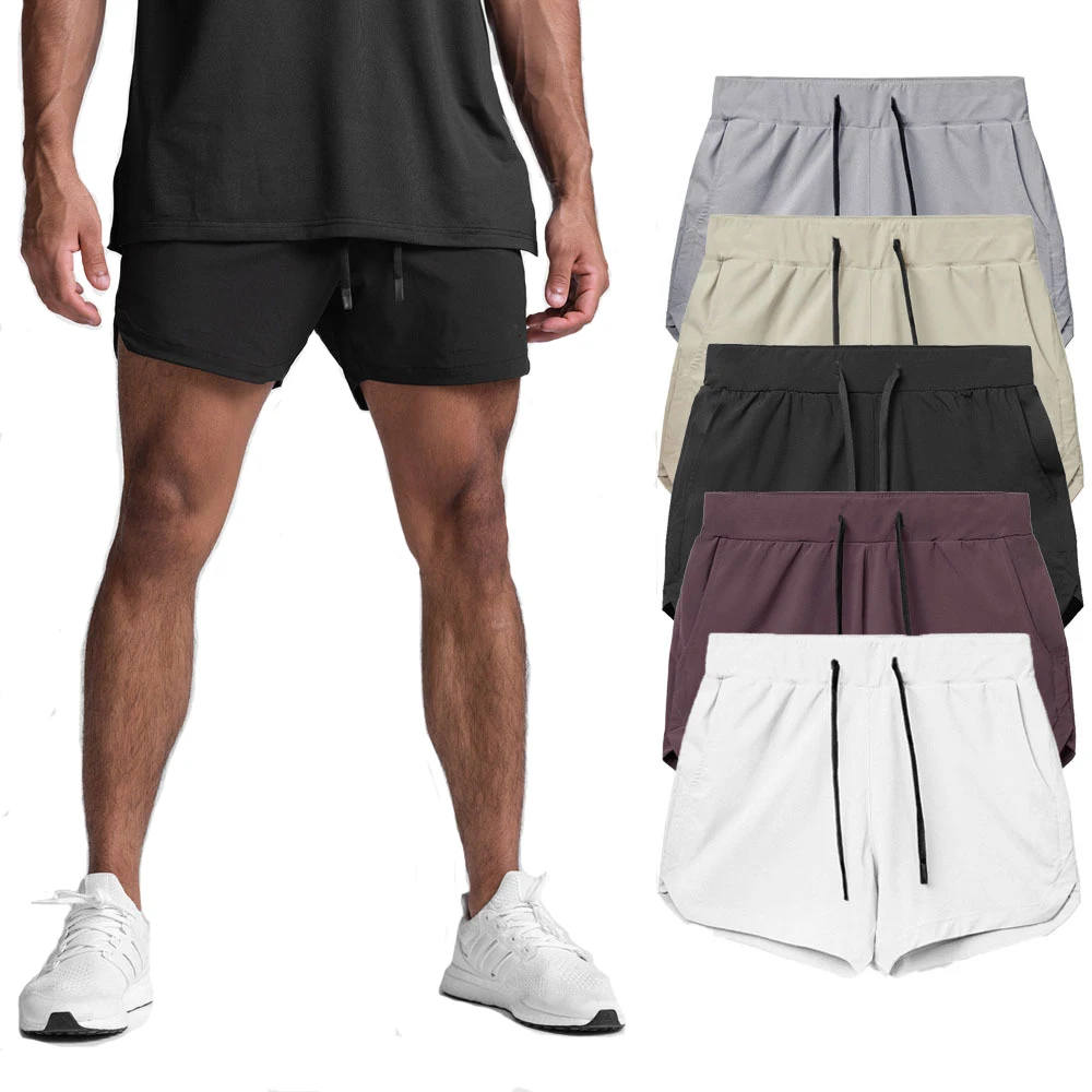 Herren Fitness Shorts Sommer Gym Sport training Laufen lässig schnell trocknende Fünf-Punkt-Jogger solide atmungsaktive männliche kurze Hosen