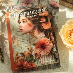 JIANWU The Dream of Flower Series Vintage Character Landscaping Collage Material Paper Creative DIY Junk Journal  Stationery