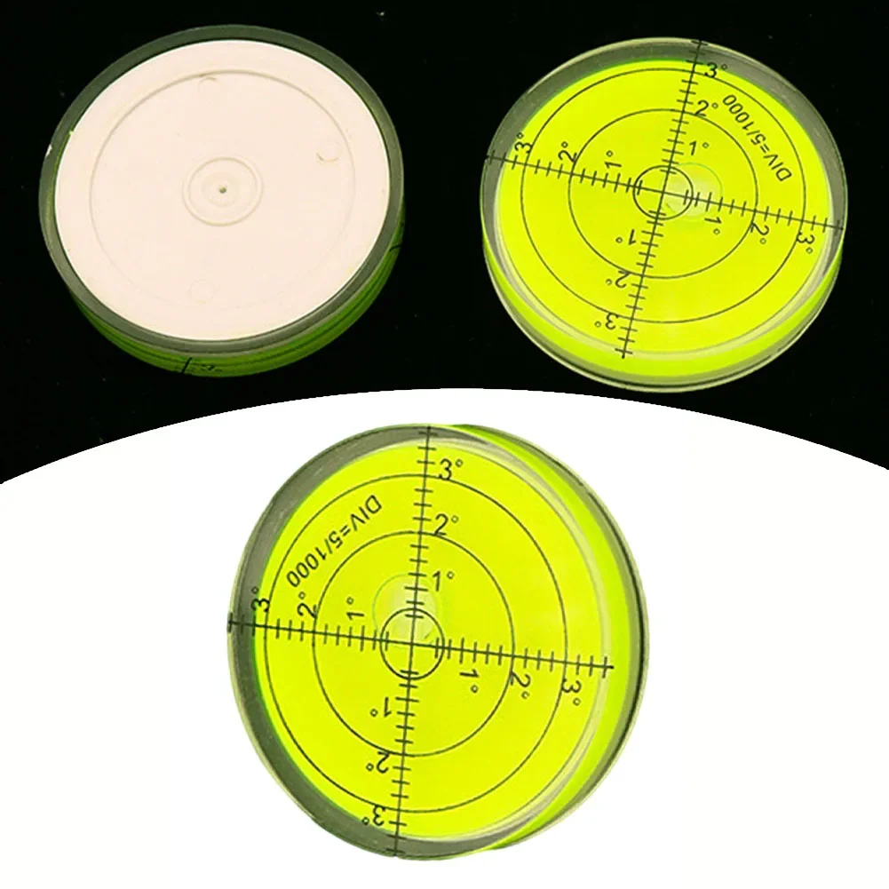 1 Pcs 60mm×12mm Horizontal PrecisionBubble Degree Mark Mini Bubble Level HolesLevel Bubble Green Color