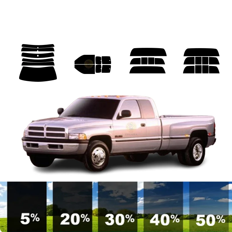 

Предварительно вырезанная съемная тонировочная пленка для окон для автомобиля, 100% УФР, 5%-35%VLT, теплоизоляция, карбон ﻿ Для DODGE RAM 3500 EXT 4 DR PU 1994-2002 гг.