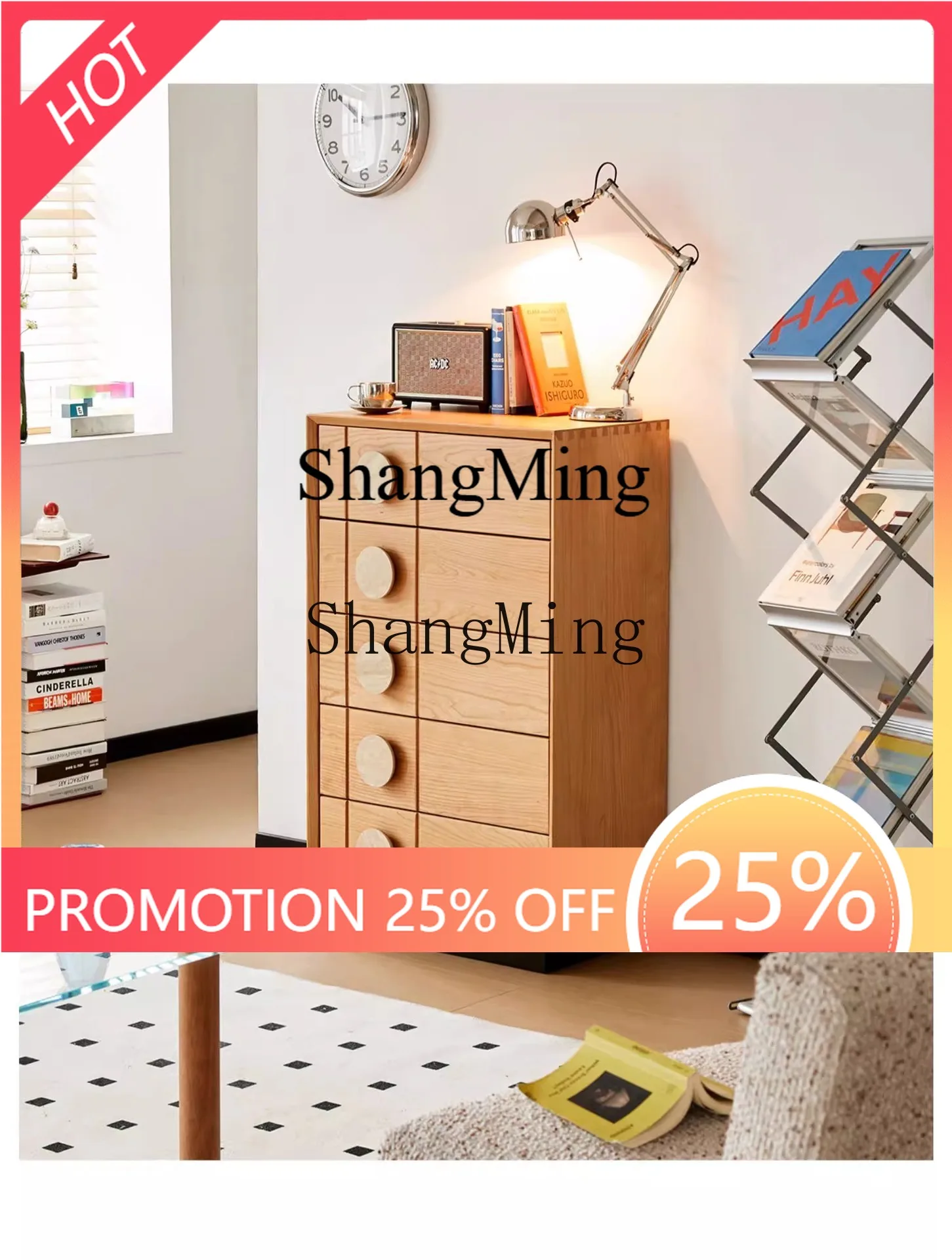 

FG solid wood floor-to-ceiling chest of drawers household small apartment bedroom living room medieval storage chest of drawers