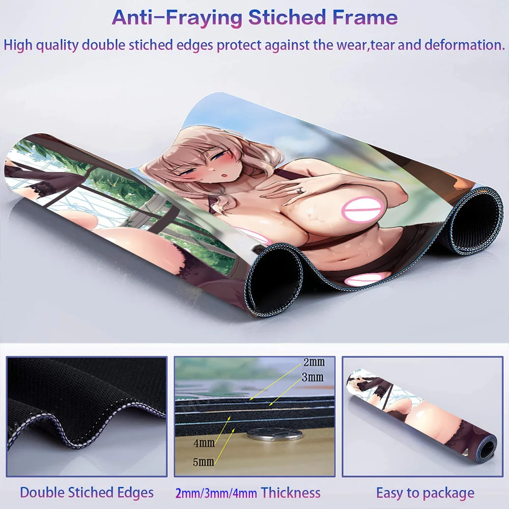 Long Mouse Pad Nude Anime Uncensored Hentai Breast Adult Pad Naked Girls Booty Mousepad Rubber Memo Pad Gaming Desk Cushion