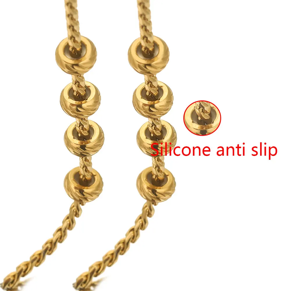 10PCS 6 8 10 Mm Stainless Steel Adjustment Silicone Beads Jewellery Making Gold Stopper Spacer Beads for Bracelets DIY Materials