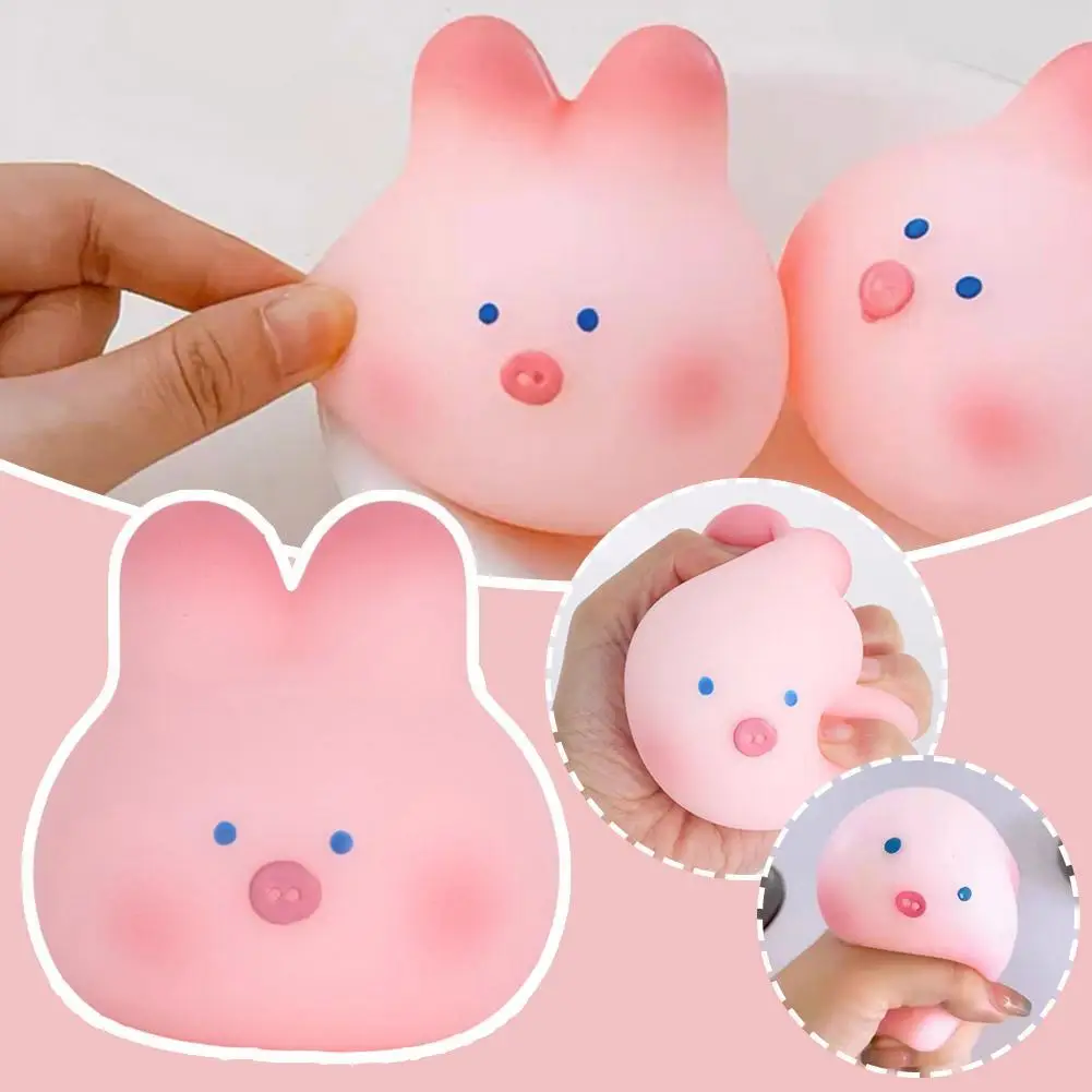 1pc Squeezing Toy Pig Rabbit Decompression Toy Lovely Pink Stress Relief Slow Squeeze Toys Rebound Fidget Soft Toys