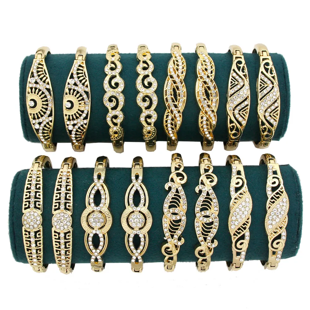 Sunspicems Women Bracelet Gold Color Arabic Flower Bangle Morocco Charm Bracelet Algeria Side Open Bangle Bride Wedding Jewelry