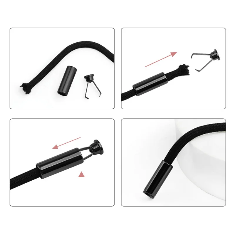 2Pcs  Detachable Stopper With Lid Cap Rectangle Cord Ends Lock Stoppers For Rope Apparel Sportswear Parts Accessories
