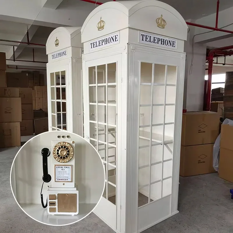 Smooth Party Event Decoration White Phone Photo Booth Wedding Props Phone Booth