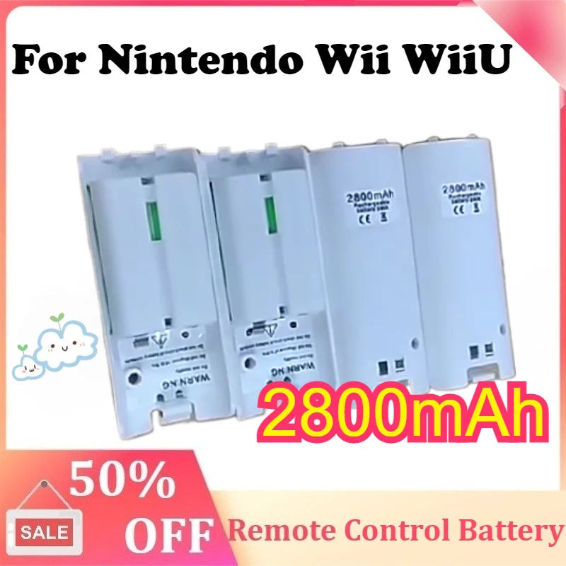 

For Nintendo Wii WiiU 2800mAh Rechargeable Battery for Wii Remote Controller