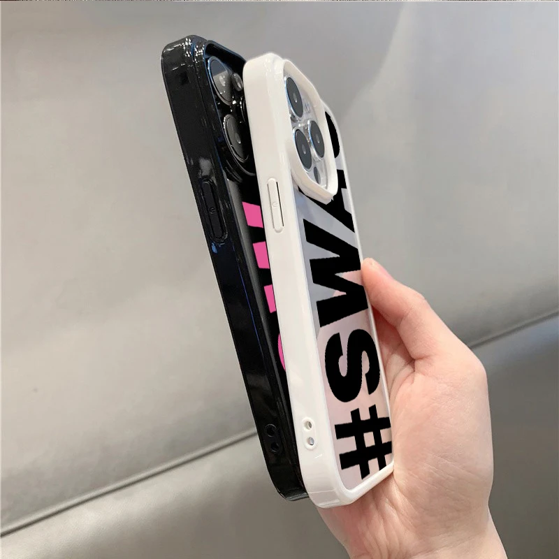 Cover antiurto SWAG con lettere grandi per iPhone 16 15 Pro Max 14 13 11 12 Pro Max 17Air 16E X XR XS Max 7 8 Plus SE 2022