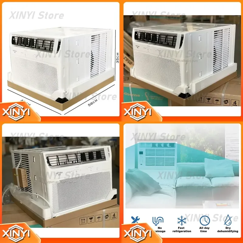 for Midea 12000BTU Window Type Air Conditioner Non Inverter Fast Cooling Durable Electric AC Unit