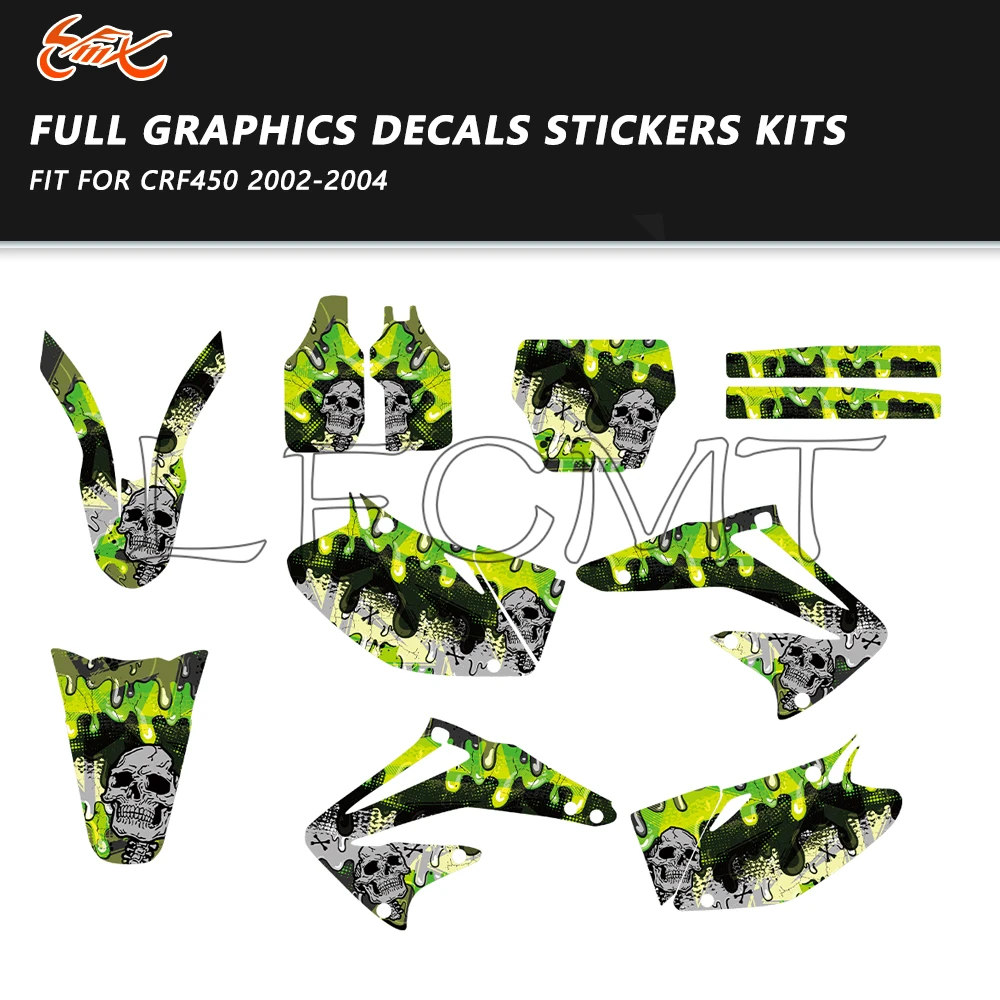 

Motorcycle Fairings Sticker Fit for Honda CRF450R CRF450 2002 2003 2004 CRF 450 R 450R Graphics Backgrounds Decal Sticker Kits