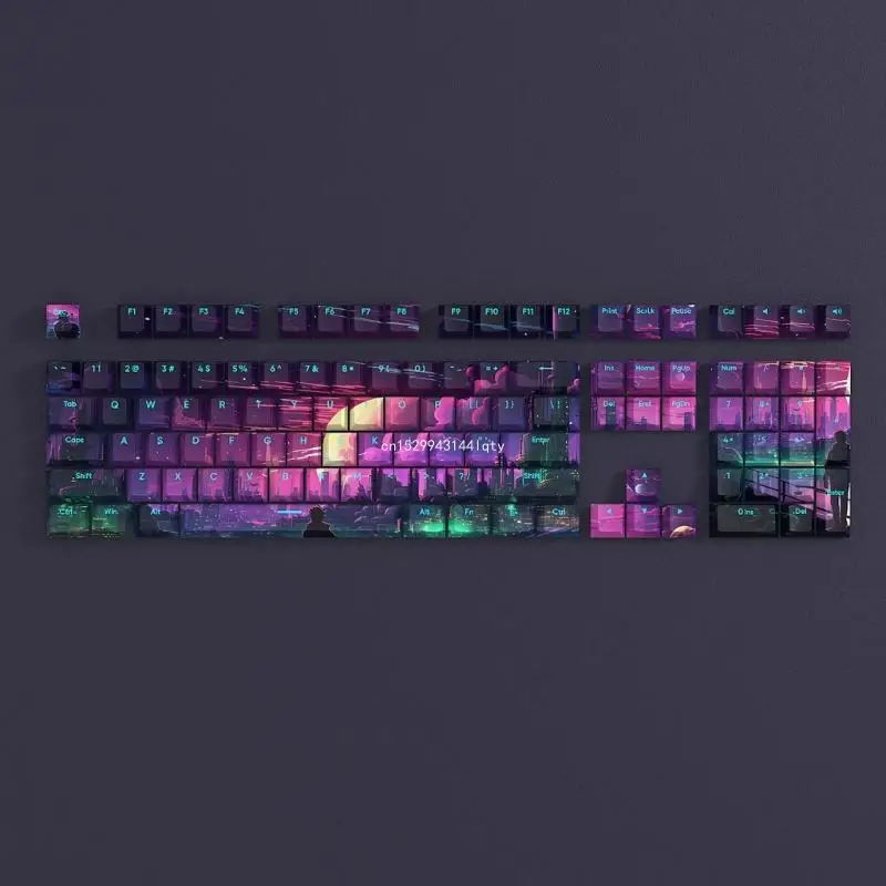 Double Shot PBT Backlit Keycap 108Keys DyeSub CherryProfile Keycaps for Game Mechanical Keyboard Switches Oil-Resistant Dropship