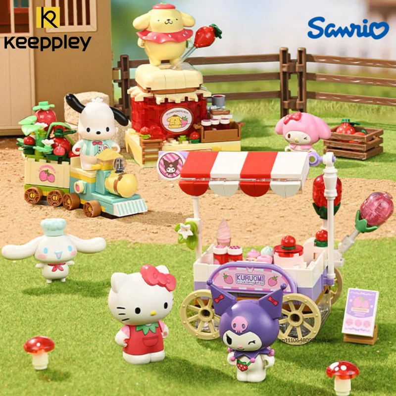 

Конструктор Keeppley Sanrio Strawberry Town: Модели для сборки Hello Kitty, Kuromi, Pochacco, игрушки-украшения, подарки для детей