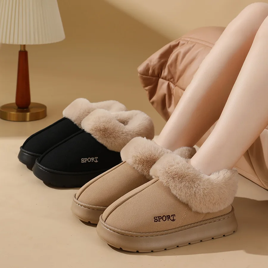 

Luxury Comfortable Warm Fleece Lined Winter Slippers - Elegant, Warm, and Comfortable Thick Sole Indoor